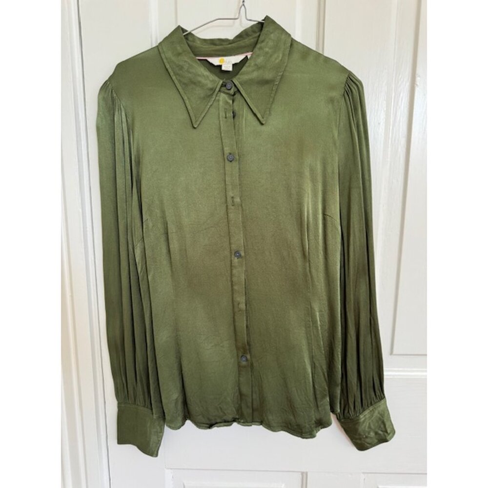 Boden Silky Olive Blouse, Size 10